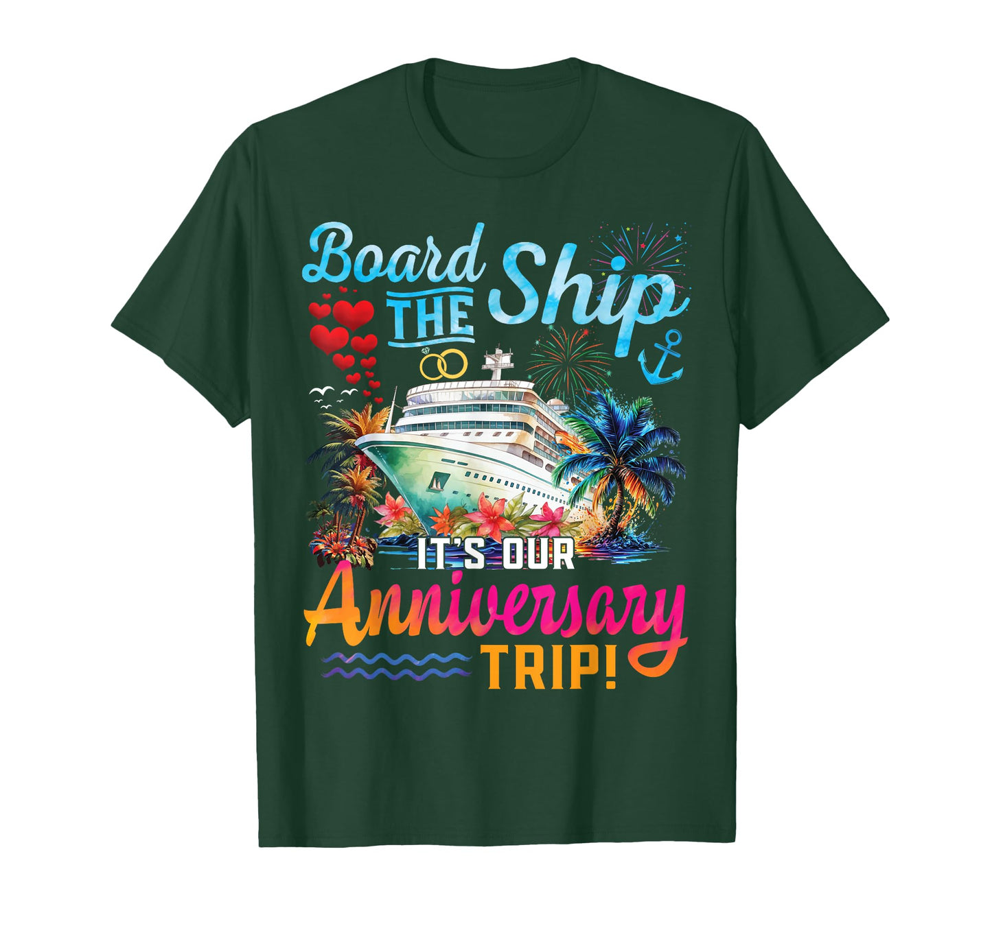 Our Anniversary Cruise Husband Wife Couples Cruise Vacation T-Shirt