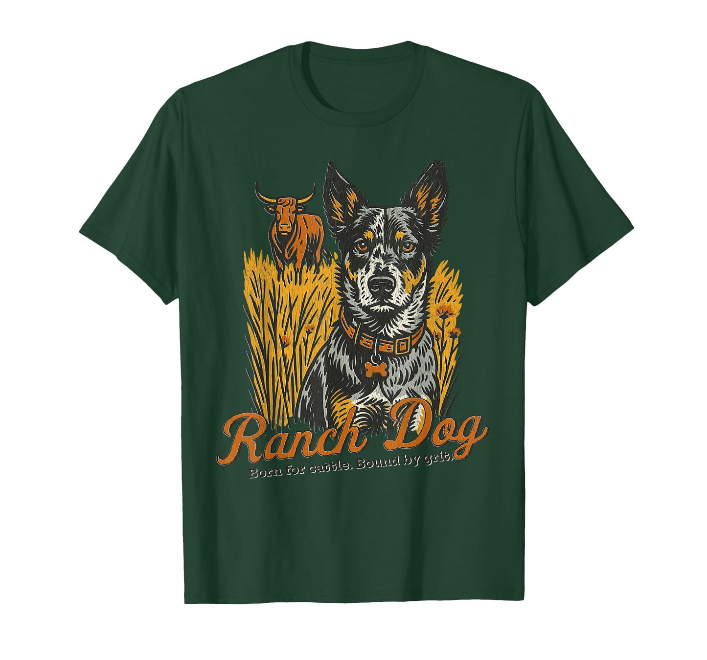 Ranch Herding Dog Cattle Farm Life Western Fall Country T-Shirt