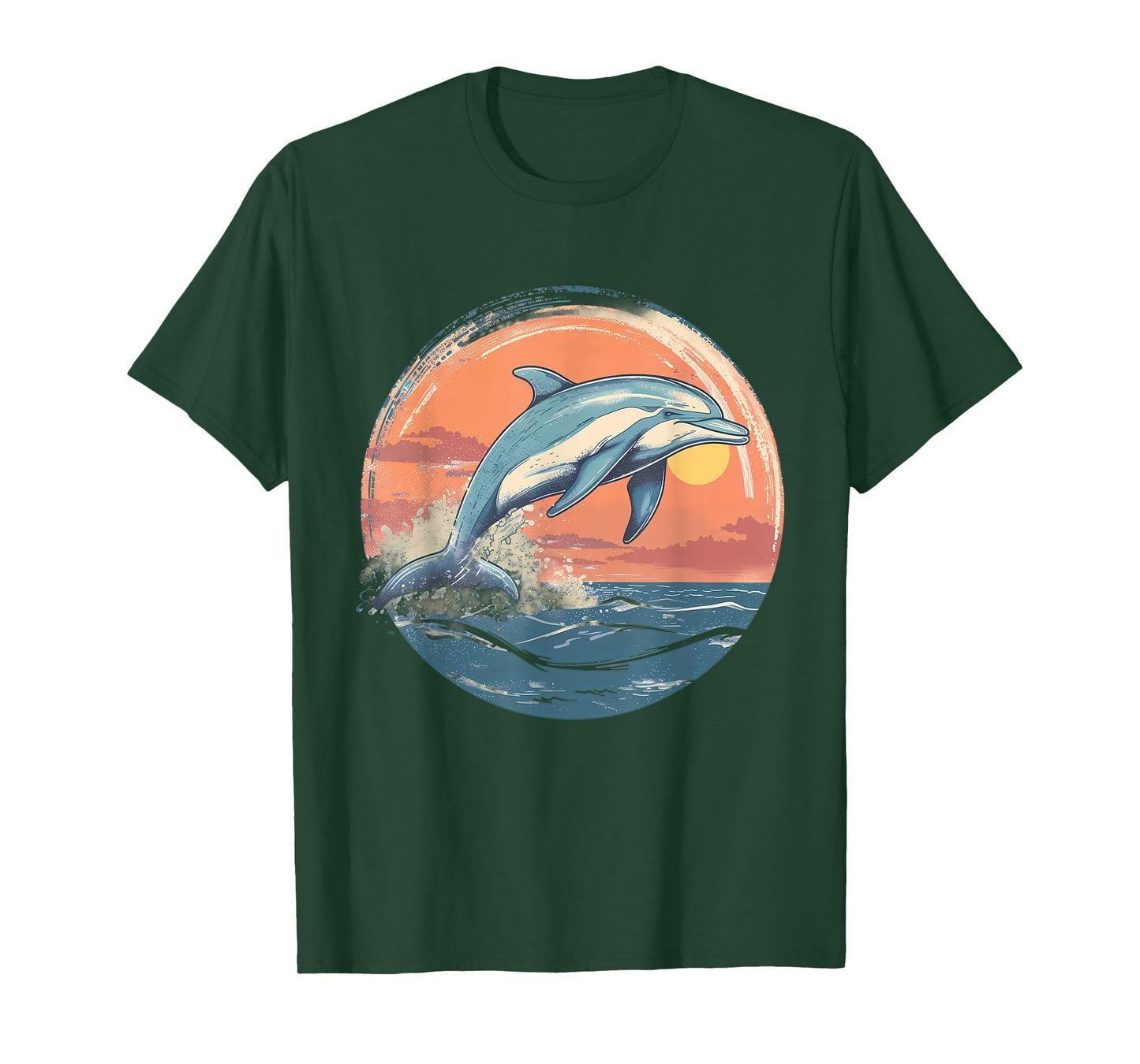 Dolphin Sunset Ocean Sea Dolphin Sea Ocean Animal Lover T-Shirt