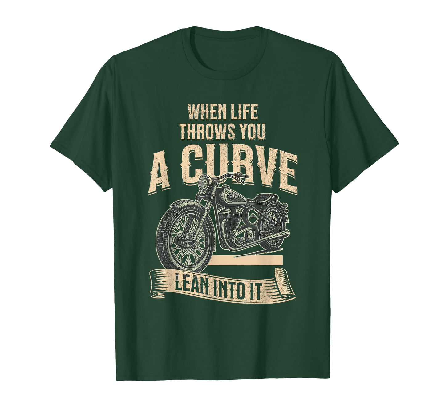 When Life Throws You A Curve Funny Motorcycle Biker Men T-Shirt