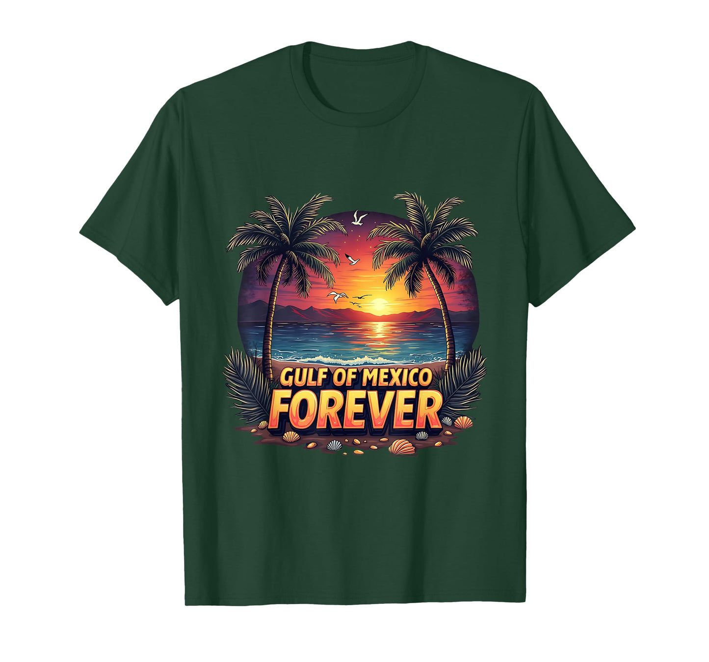 Gulf of Mexico Sunset Beach Vacation Vibes Beach Lovers T-Shirt