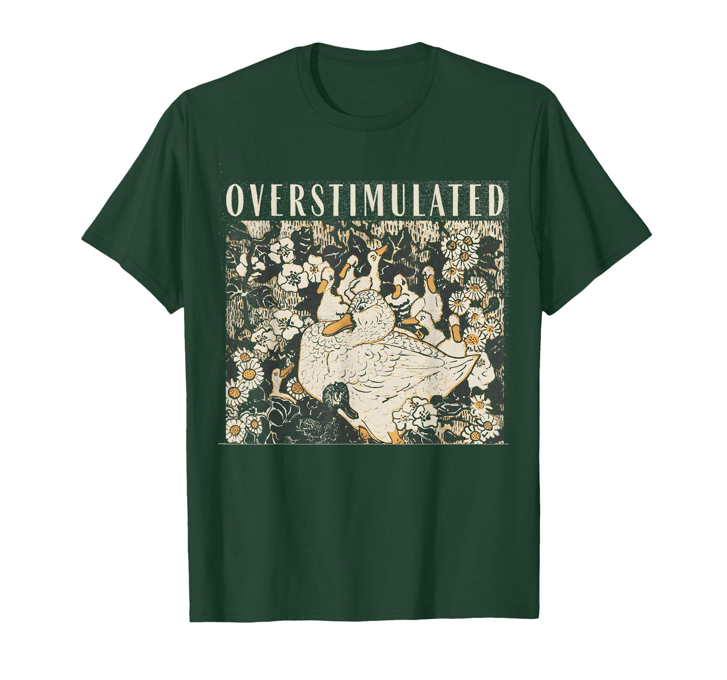 Overstimulated Mama Duck Farm Animal Homeschool Mom Life T-Shirt