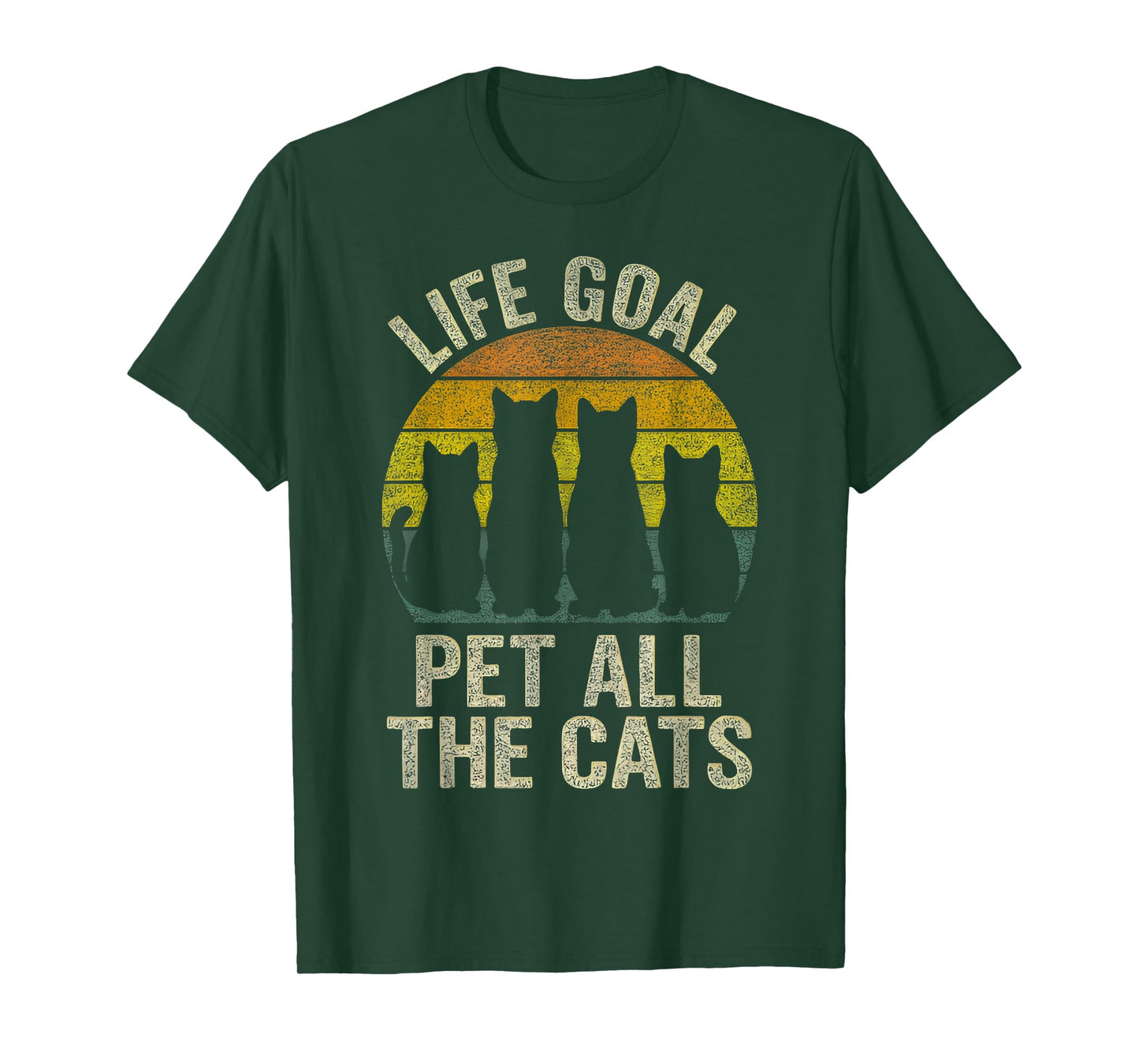 Life Goal Pet All The Cats tee for Kids Women Funny Cat T-Shirt