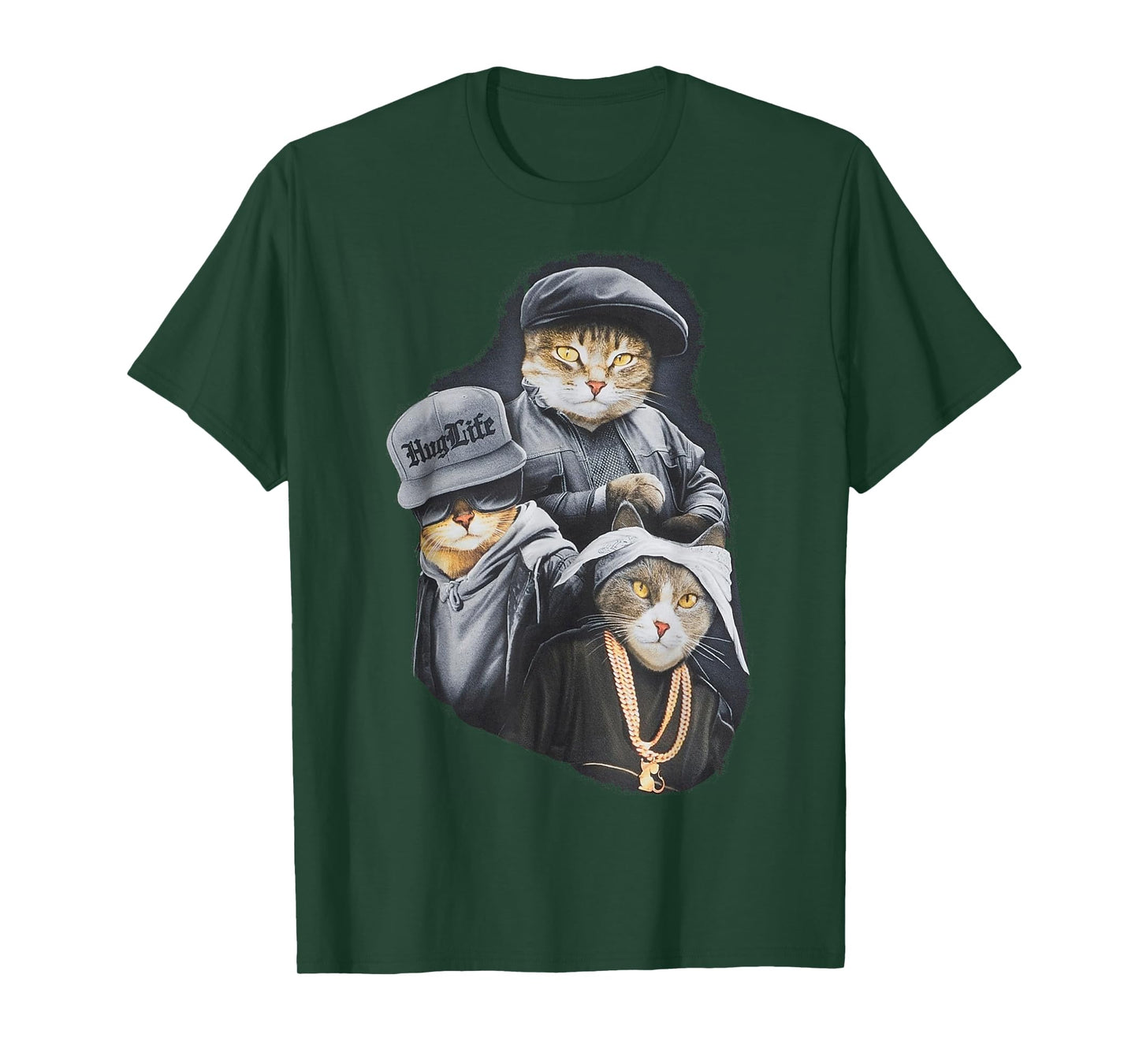 Hug Life Cat Designs Black Unisex Adult Classic Fit Modern Classic Cartoon Life T-Shirt