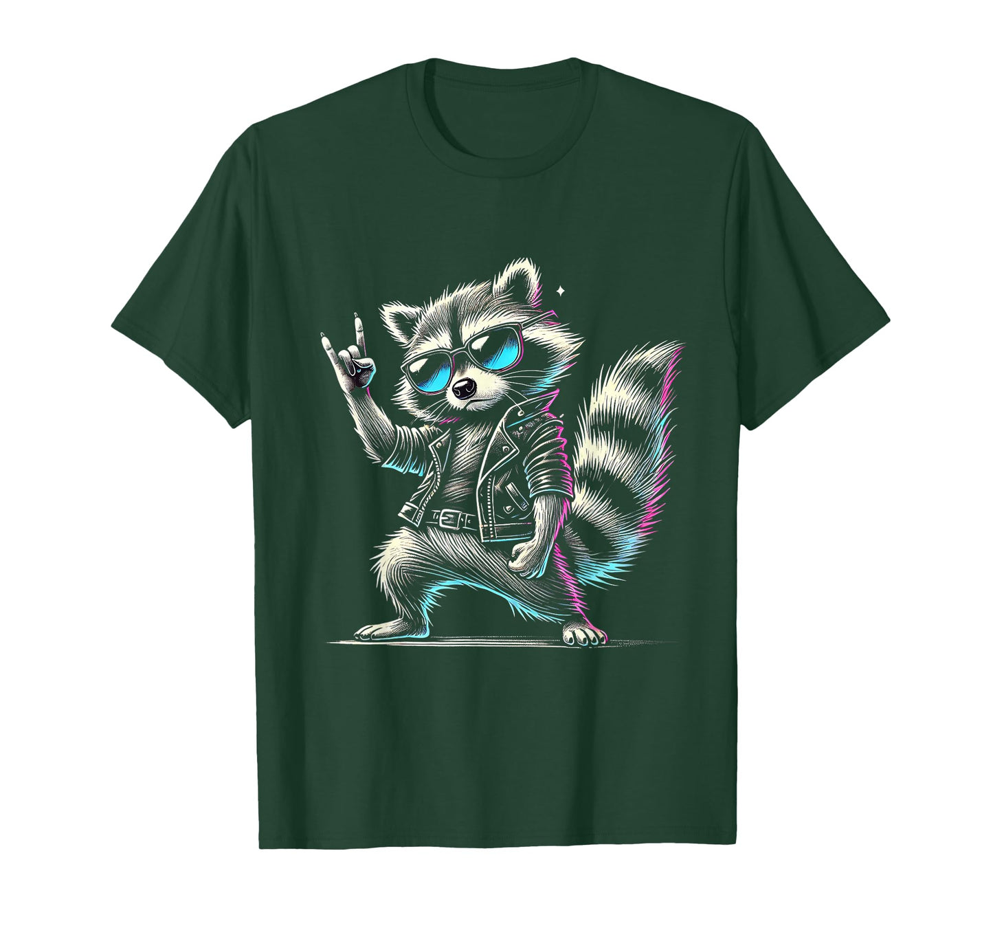 Retro Raccoon Rock Music Funny Gift for Men Women Kids T-Shirt