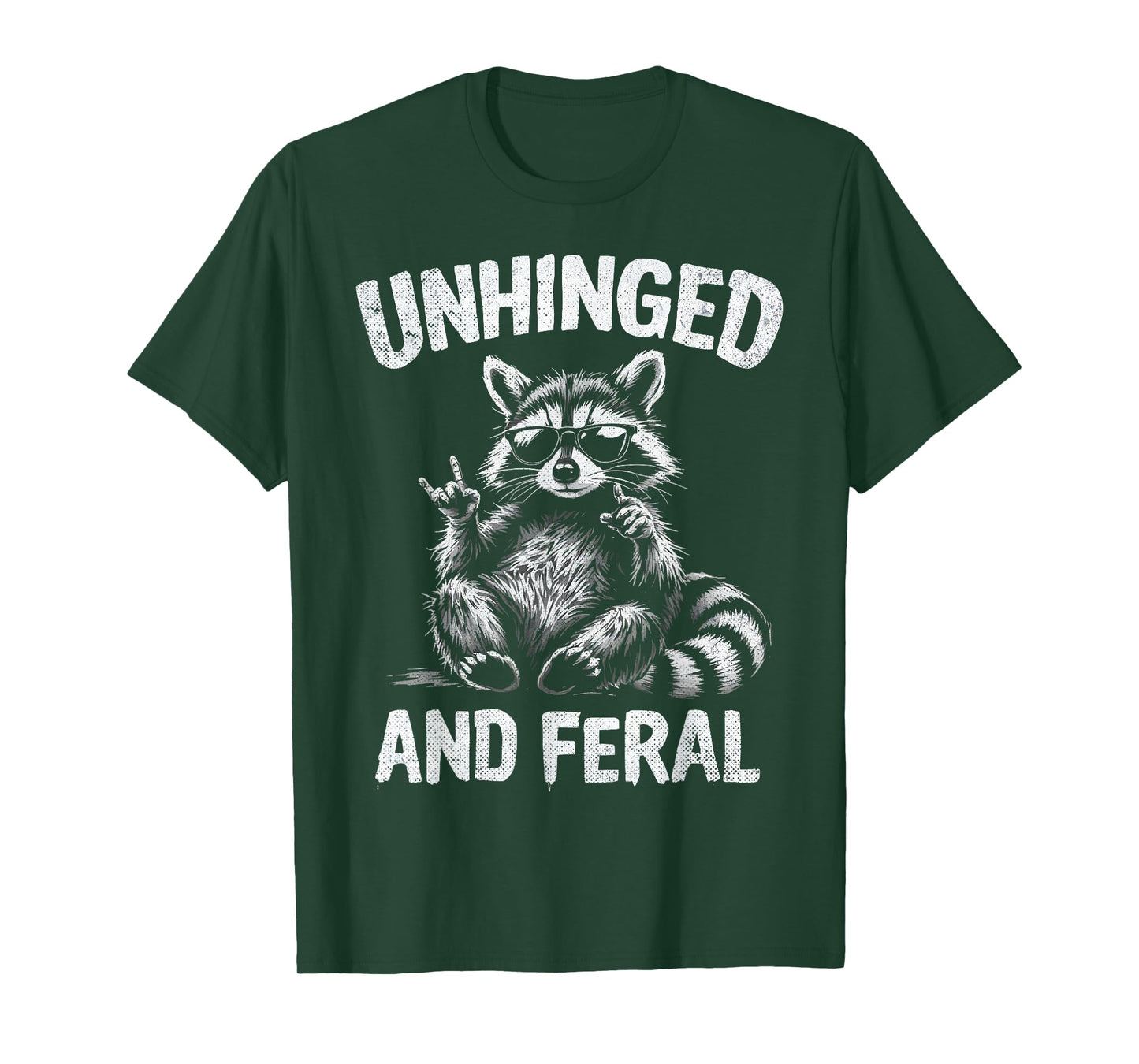 Raccoon Unhinged And Feral Retro Funny Trash Panda T-Shirt