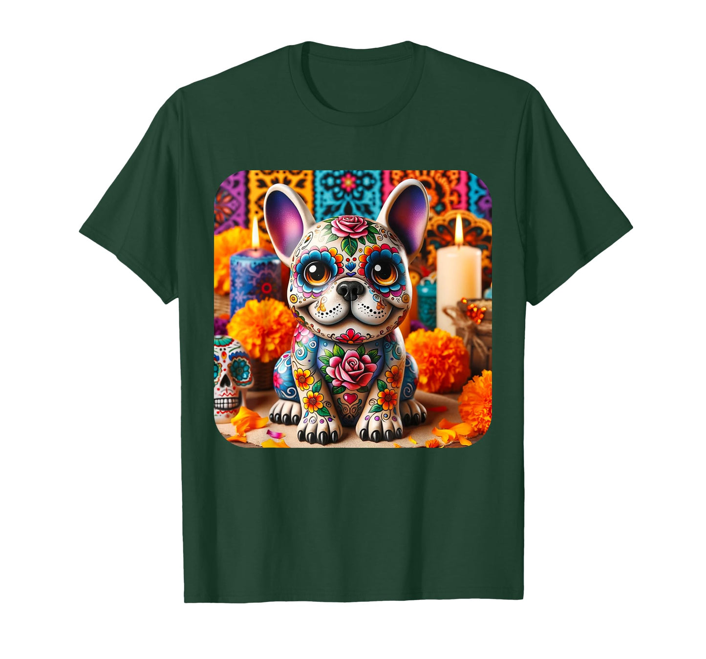 Sugar Skull Frenchie T-Shirt