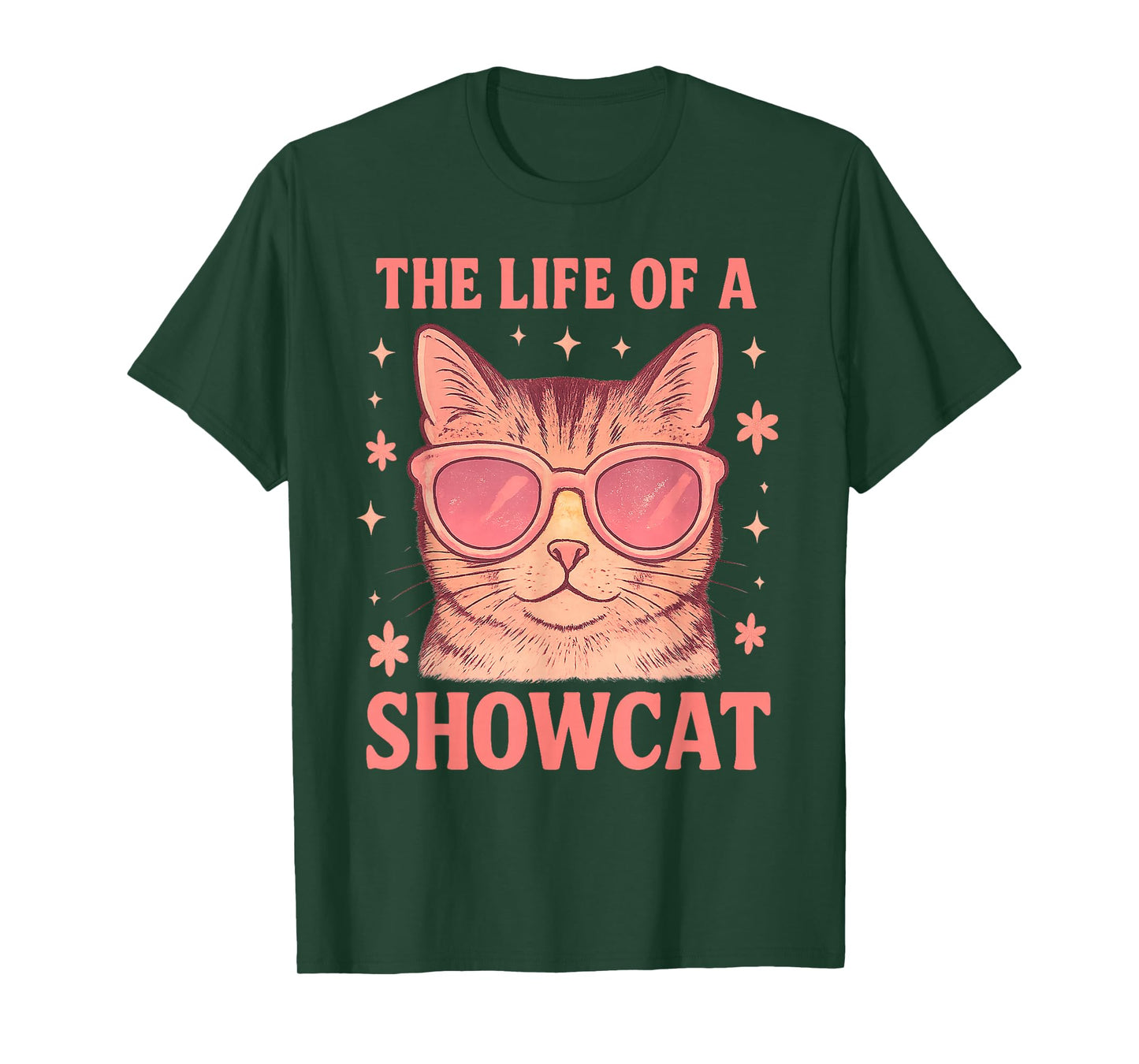 The Life of a Showcat Cute Pink Girly Cat Sunglasses y2k T-Shirt