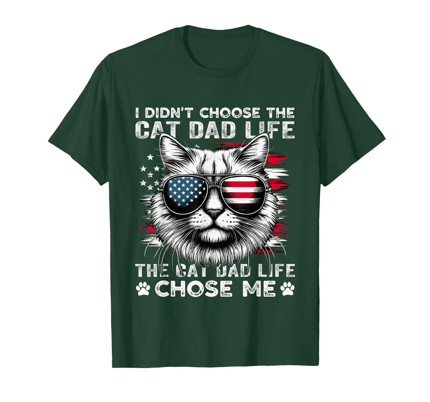 I Didn't Choose The Cat Dad Life funny cat lovers vintage T-Shirt for Men Women