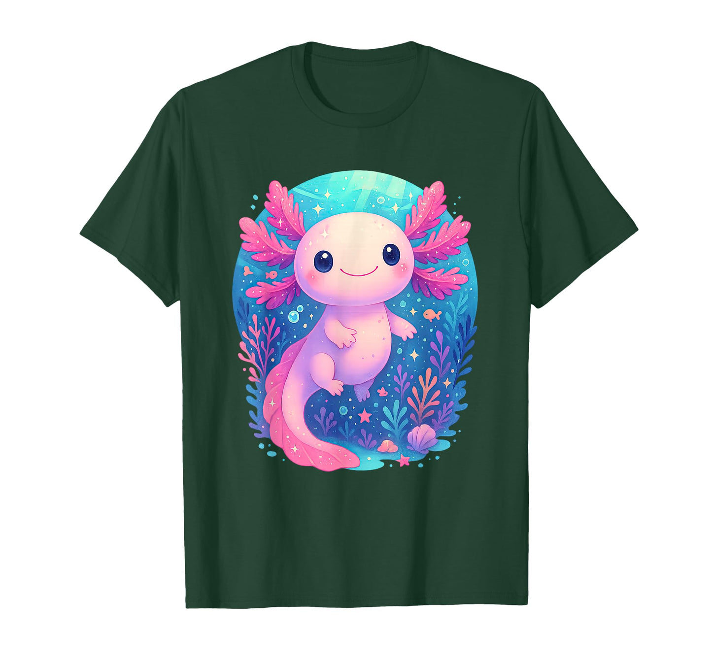 Cute Pastel Axolotl Underwater Ocean Animal T-Shirt