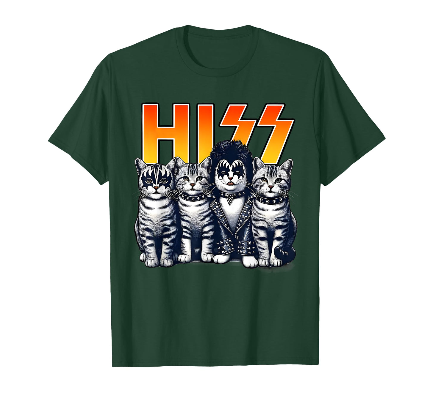 Hiss Funny Cat Lover Funny Cats Kittens Rock Rockin Cat Own T-Shirt