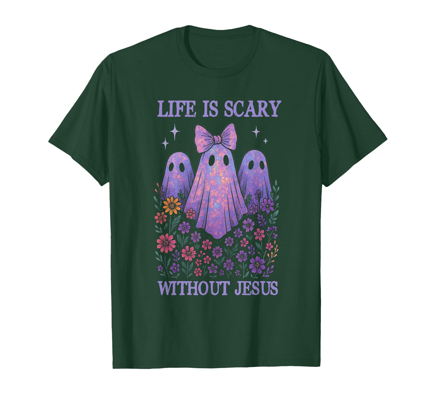 Spooky Life is Scary Without Jesus Christian Halloween T-Shirt