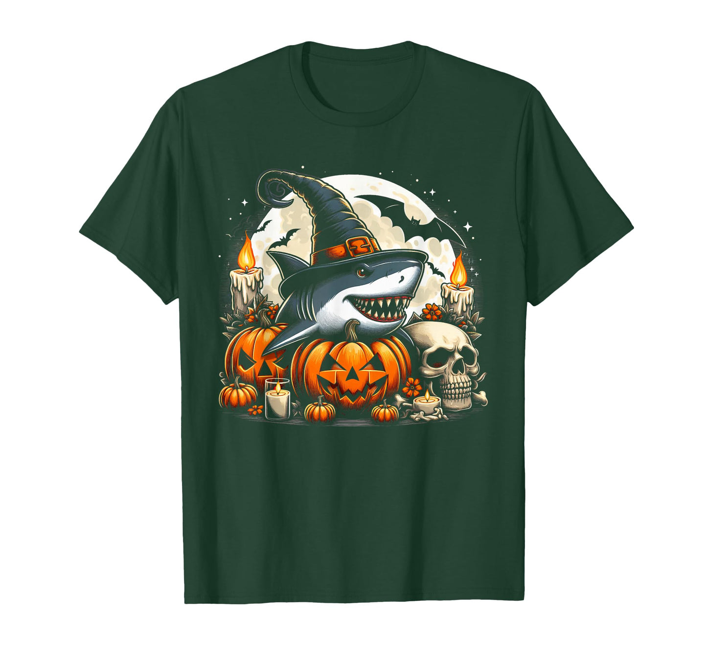 Shark Witch Halloween - Spooky Pumpkin Spooky Boys Girls T-Shirt