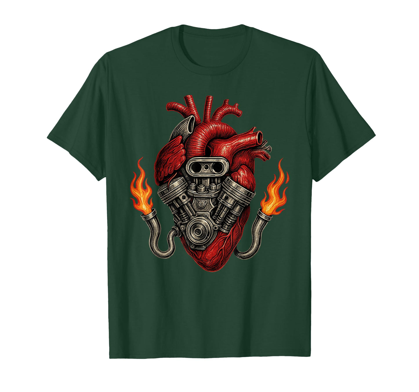 Heart of Car Mechanic Engine, Auto Car Garage Lover T-Shirt