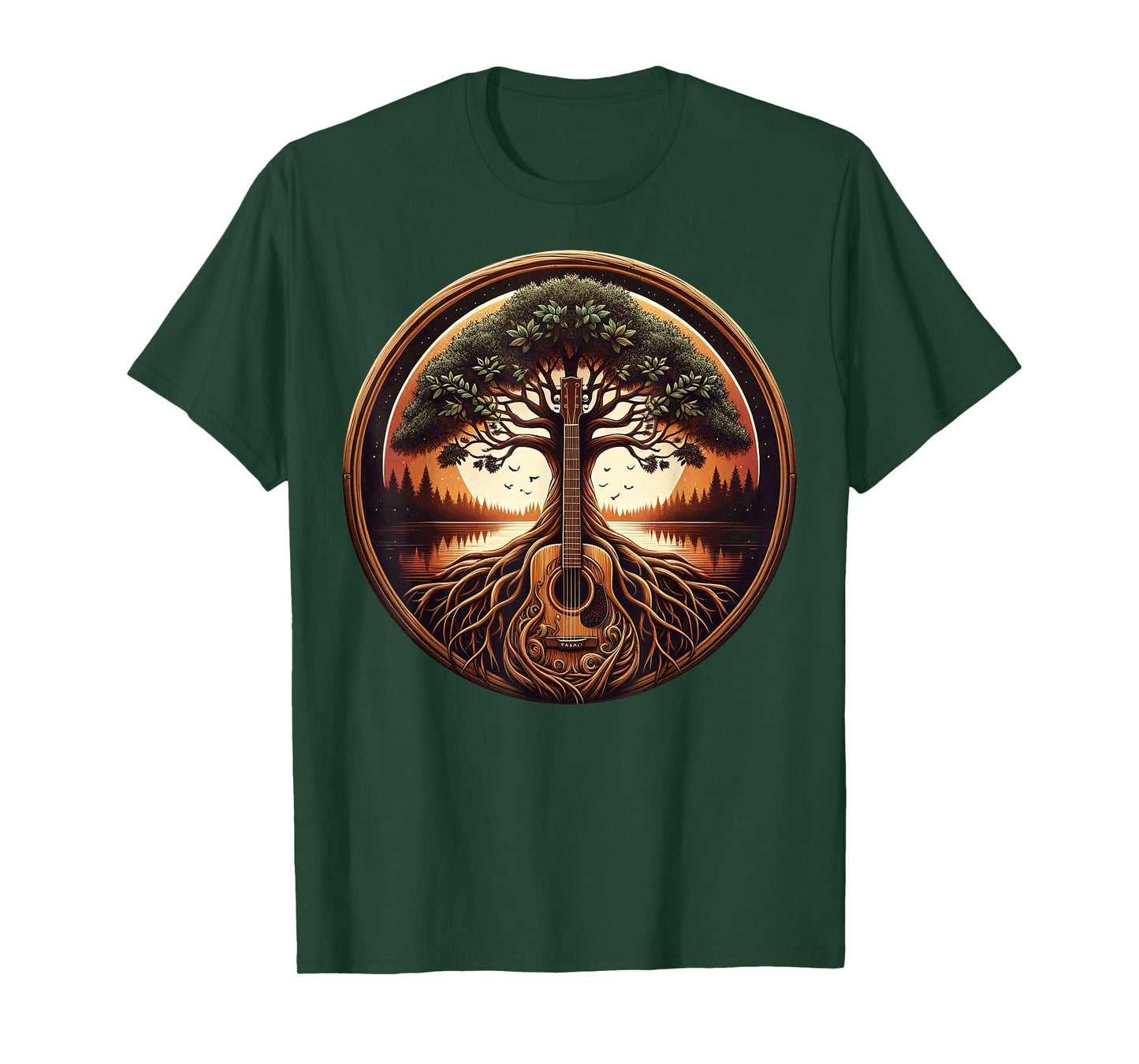 Acoustic Guitar Tree Of Life Nature Of Music Guitarist T-Shirt