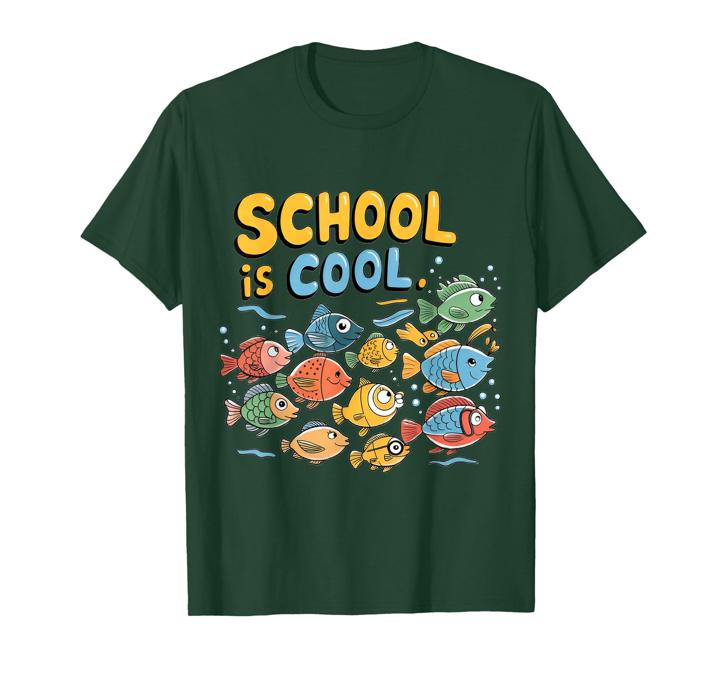 Underwater Fun Colorful School of Fish Back-to-School T-Shirt
