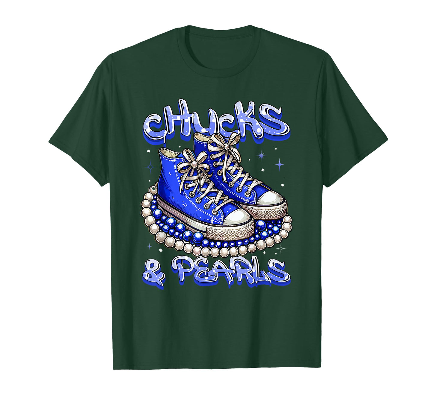 Blue Chucks And Pearls Women T-Shirt