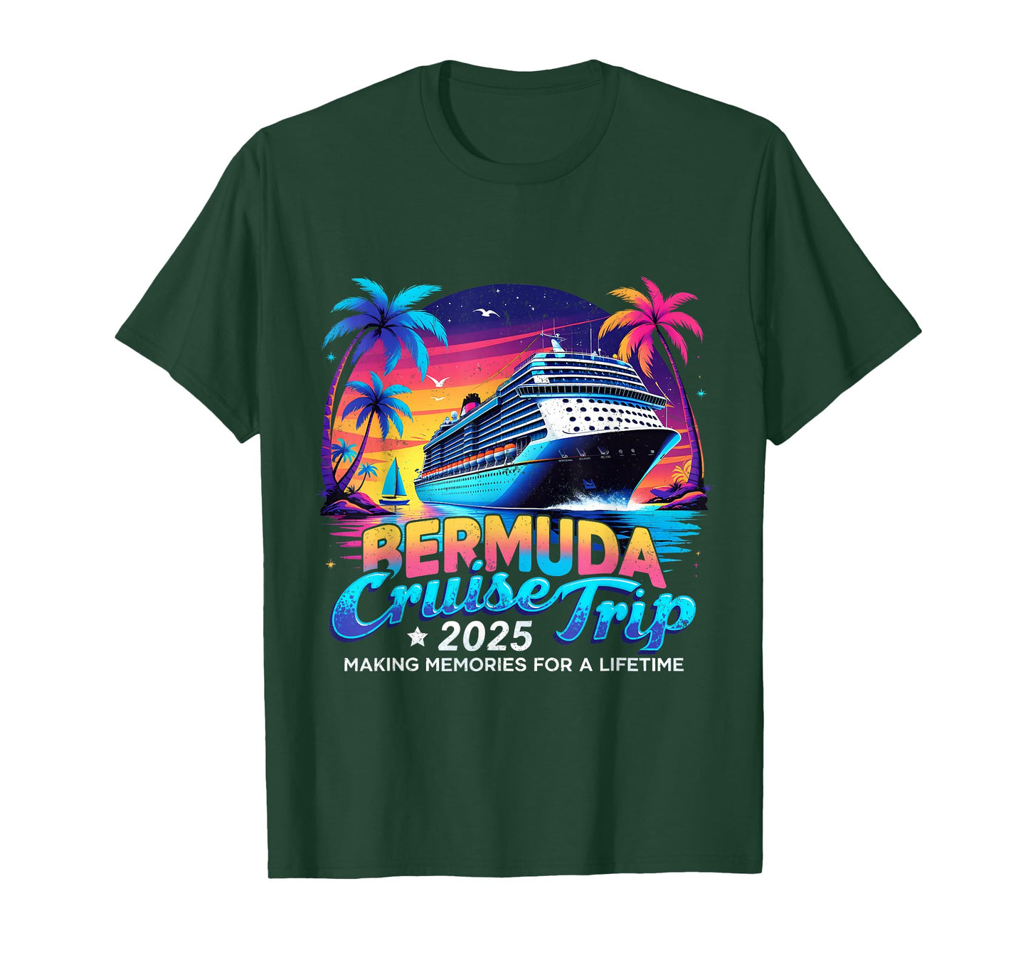 Bermuda Cruise Trip 2025 Sunset Vacation Gift T-Shirt