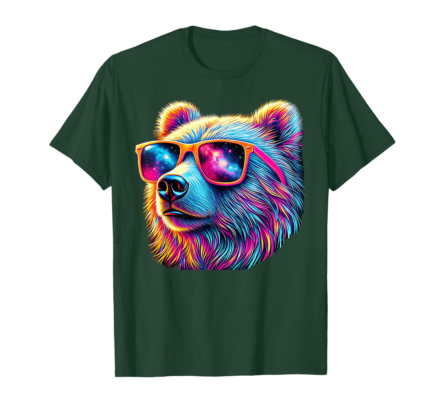 Bear Face Wearing Sunglasses Wildlife Graphic Colorful Bear T-Shirt