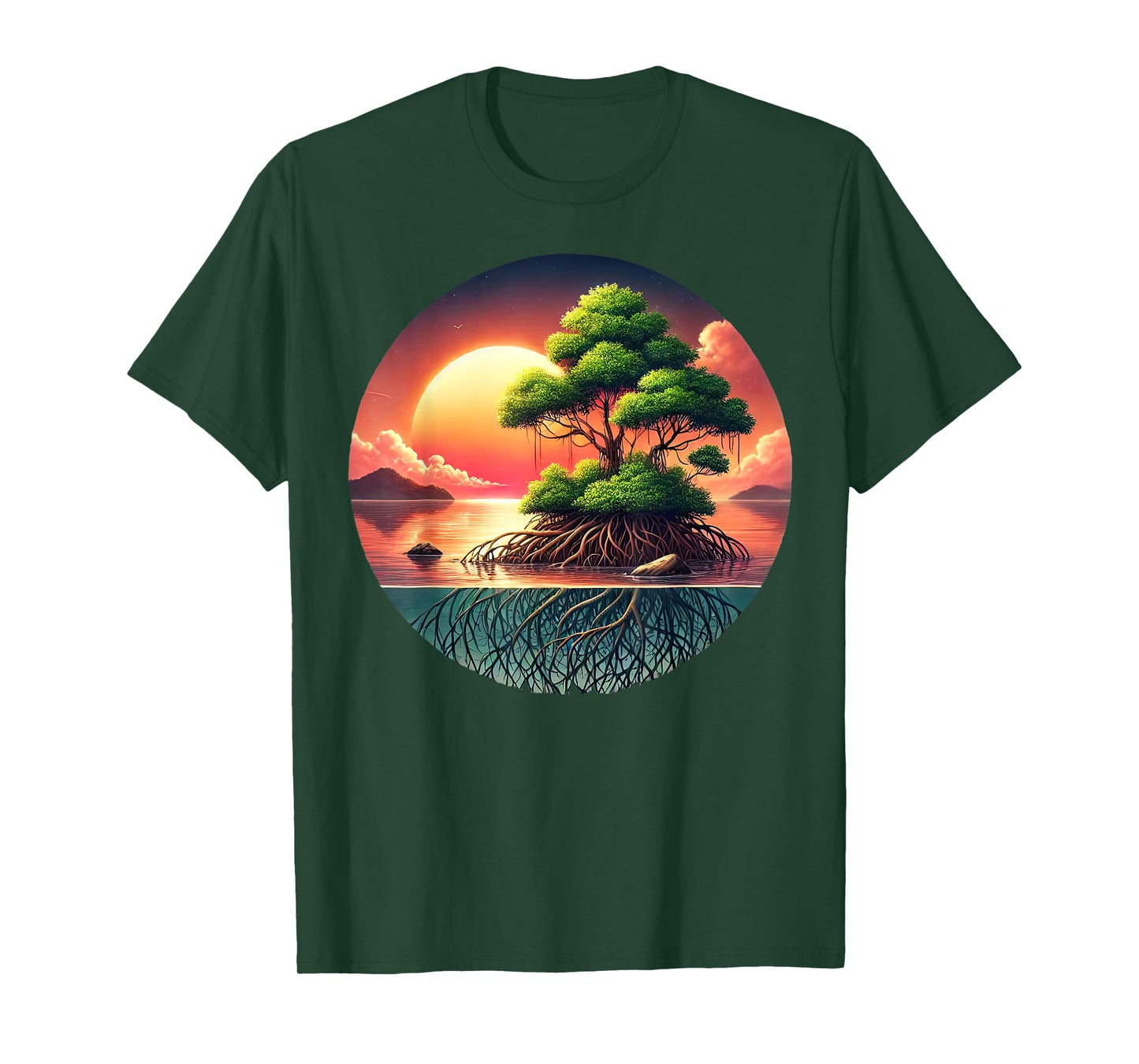 Mangrove Island Sunset - Ocean Conservation T-Shirt