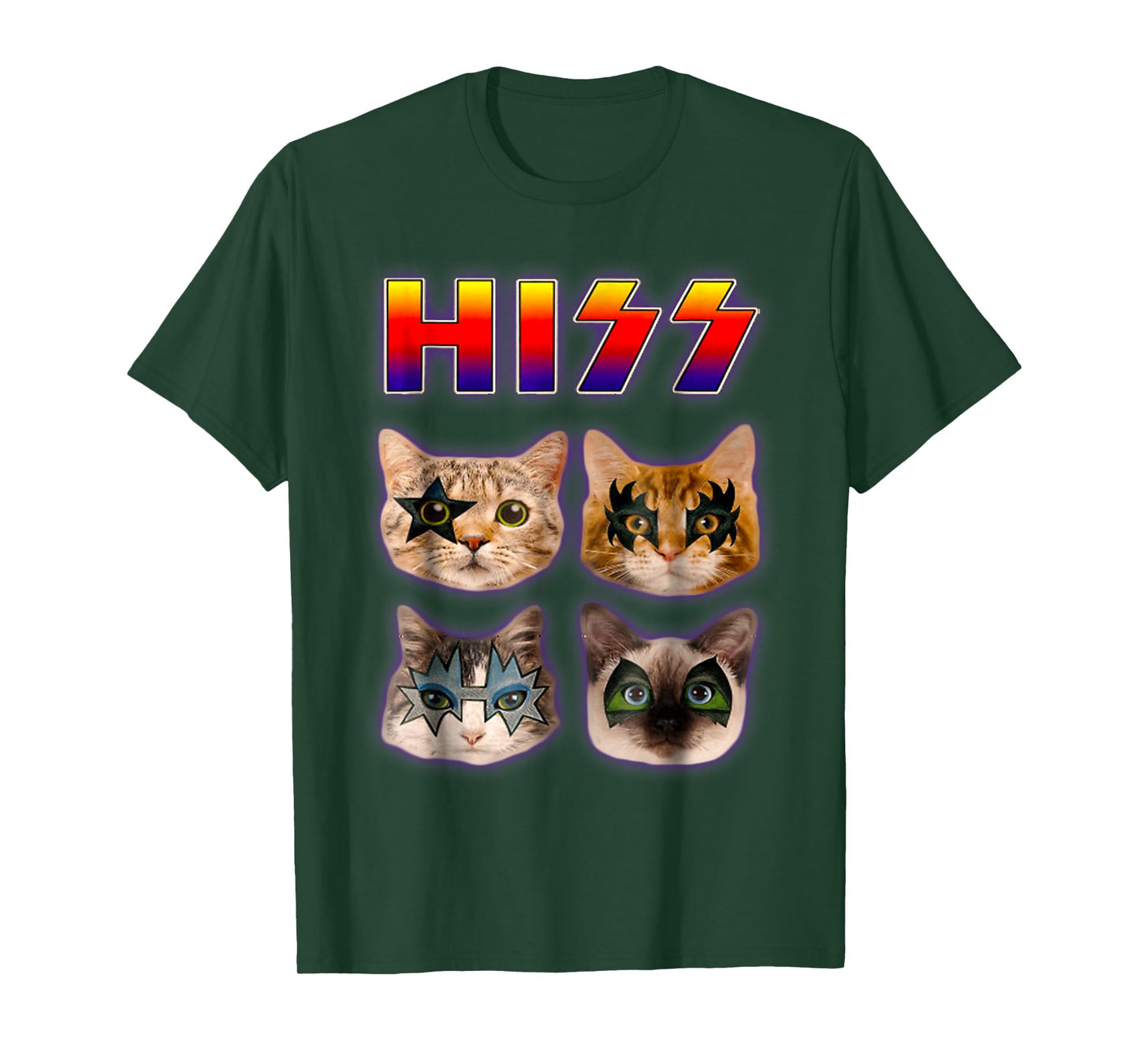 Hiss Funny Cats Kittens Rock Rockin T-Shirt