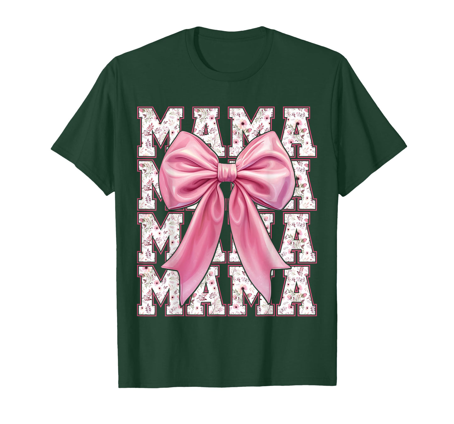 Mama Coquette Pink Bow Floral Mother's Day For Mom T-Shirt