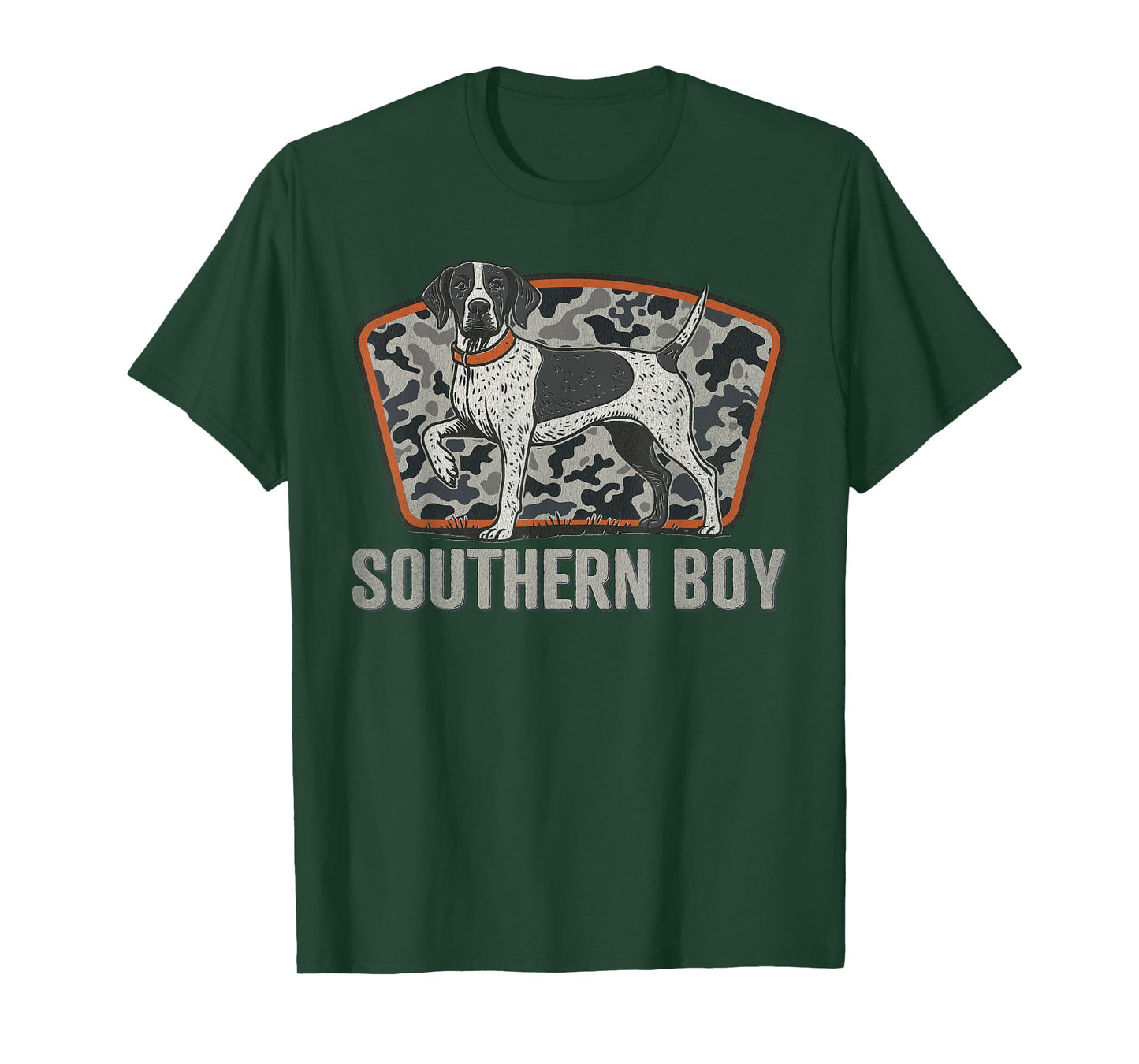 Southern Boy Hunting Dog Camo Retro Outdoor Local Boy Pride T-Shirt