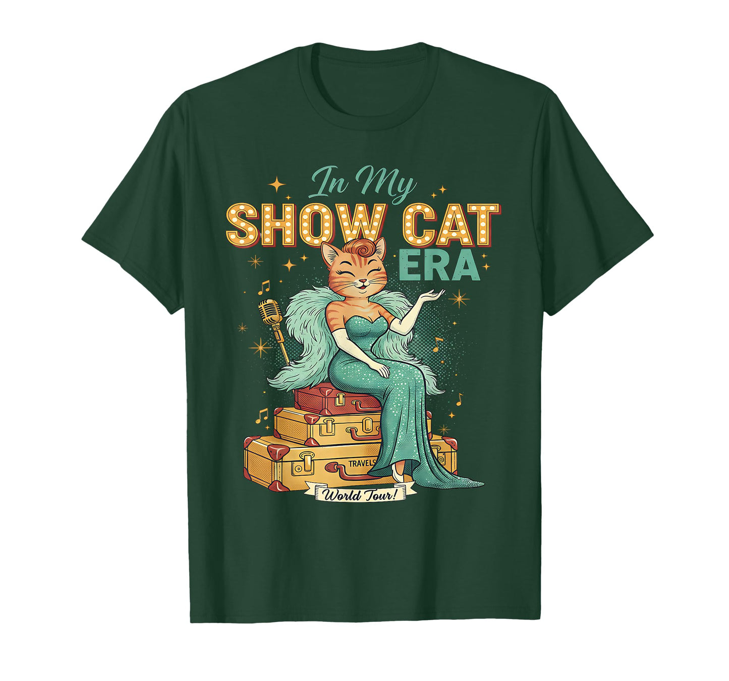 Cute Cat Vintage Style The Life of A Show Girl T-Shirt