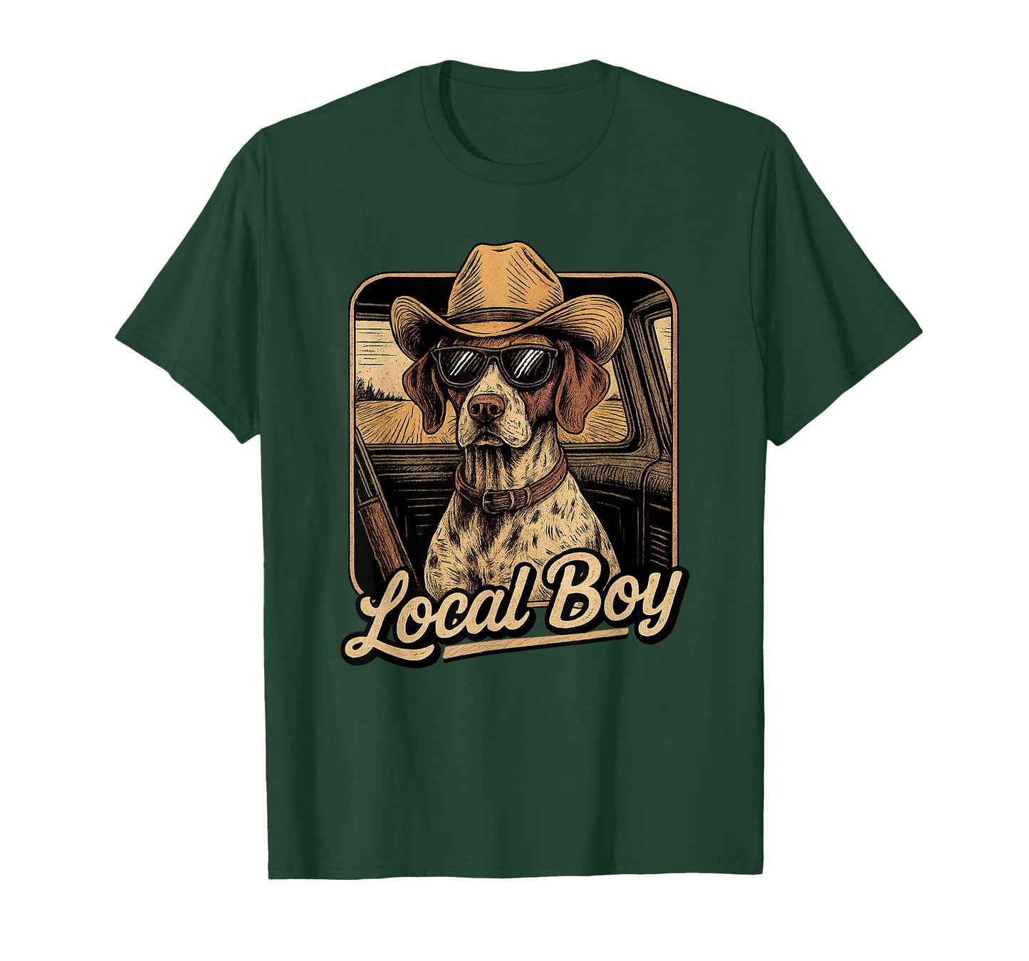 Local Boy Hunting Dog Retro Southern Country Pride Vintage T-Shirt