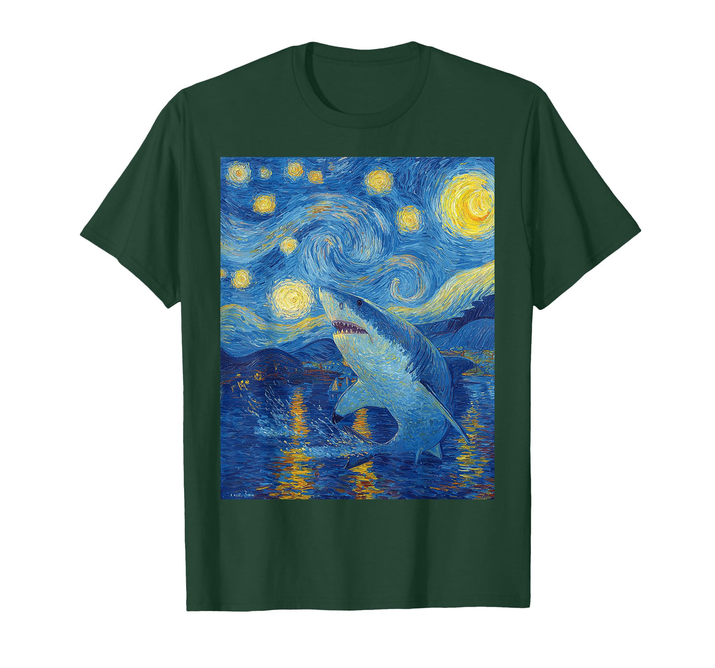 Cool Shark Stuff Van Gogh Starry Night For Men Women Kids T-Shirt