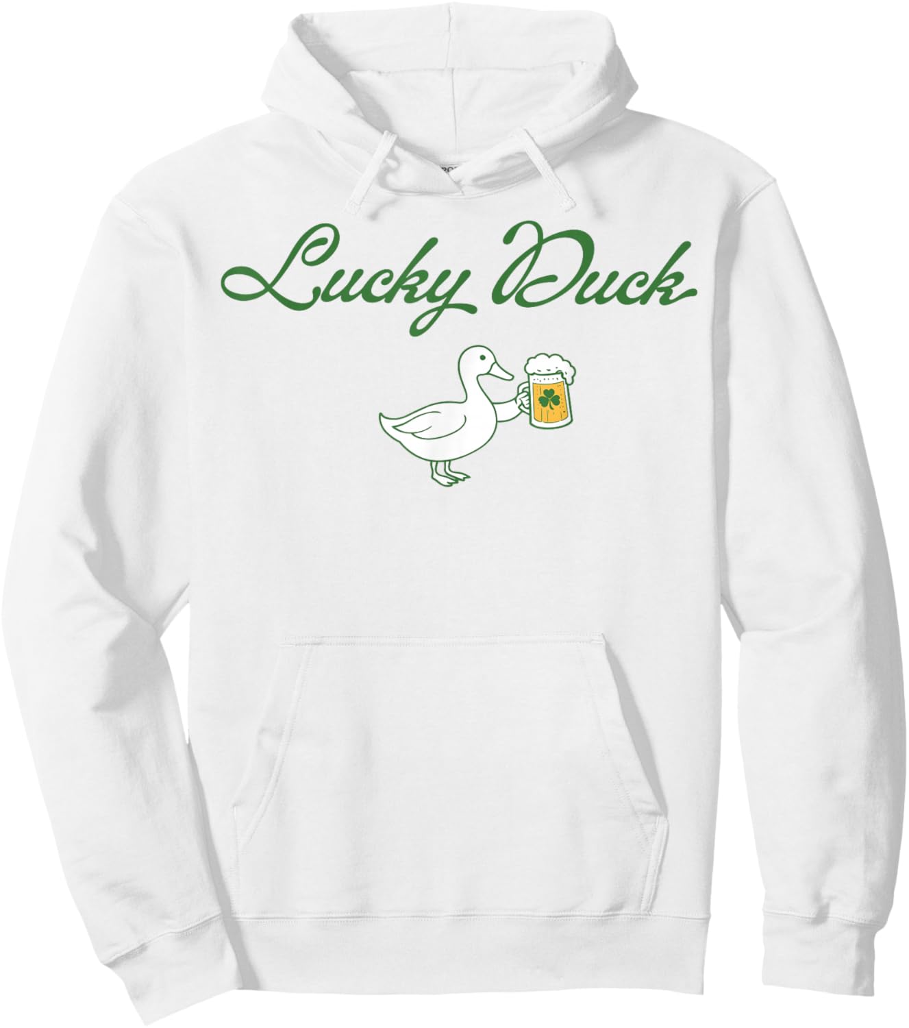 St Patrick's Day Lucky Duck Saint Paddy's Day Irish Beer T-Shirt - Hoodie | White