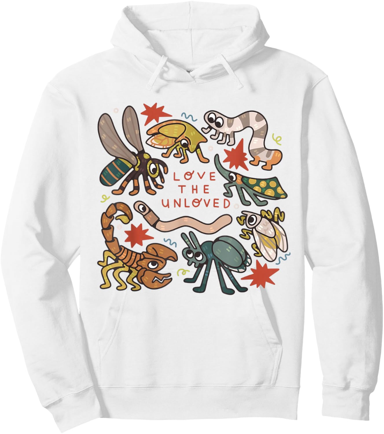 Love The Unloved Insects Worm Scorpion Quote T-Shirt - Hoodie | White