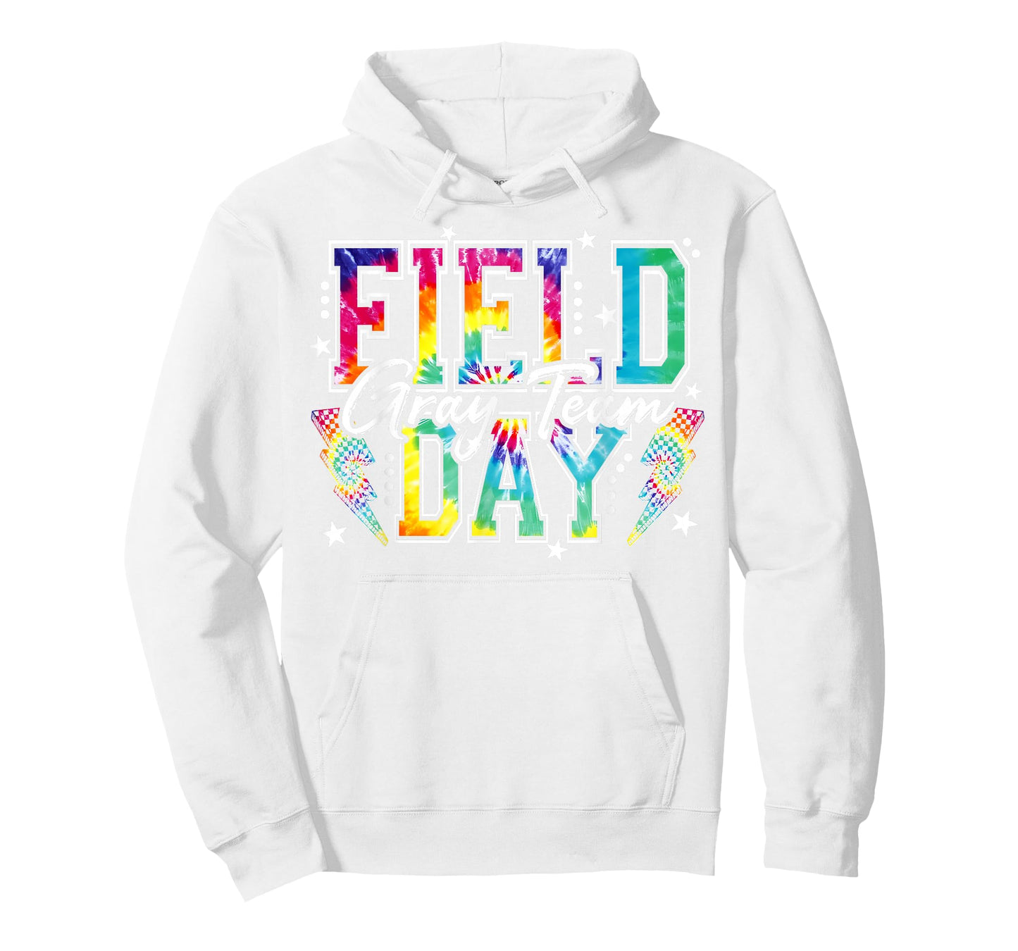 Field Day Gray Team Tie Dye School Field Trip 2026 T-Shirt - Hoodie | White