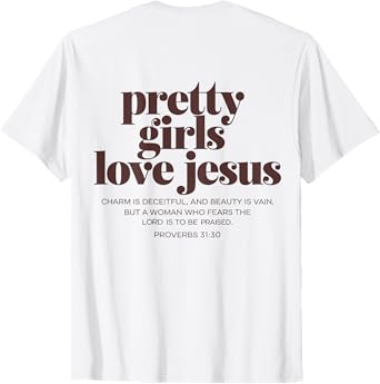 Pretty Girls Love Jesus - Christian Girls Vintage Graphic T-Shirt