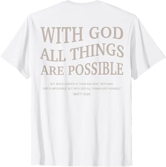 Youth With God All Things Are Possible Christian Girl Jesus T-Shirt