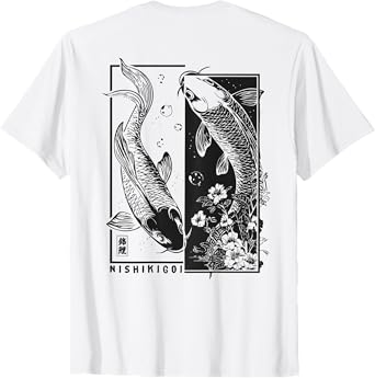 Vintage Japanese Yin And Yang Nishikigoi Carp Fish Koi T-Shirt