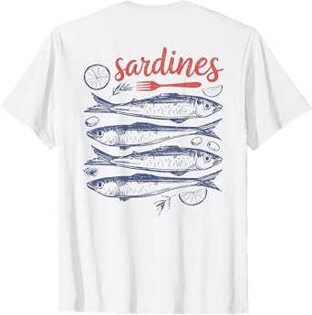 Vintage Sardines Fish Market Retro New Port Ocean T-Shirt