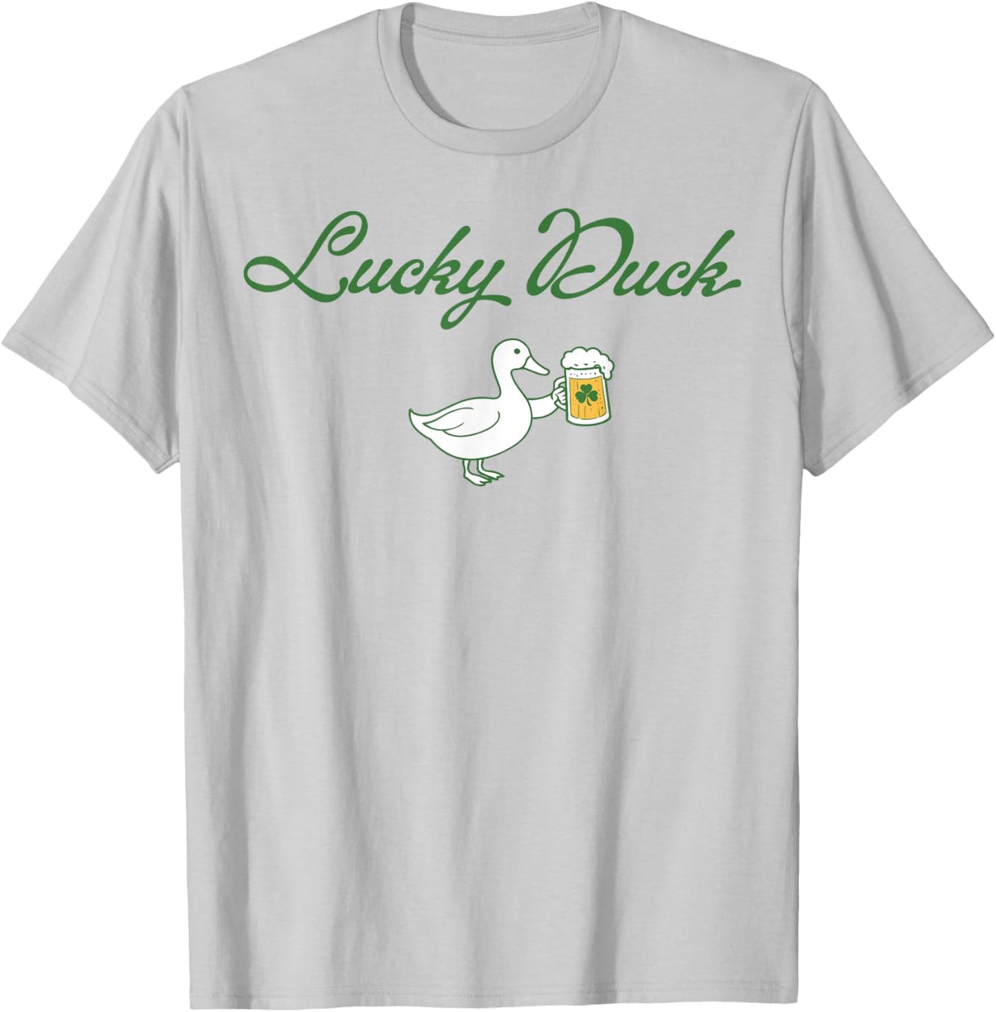 St Patrick's Day Lucky Duck Saint Paddy's Day Irish Beer T-Shirt - T-Shirt | Ash