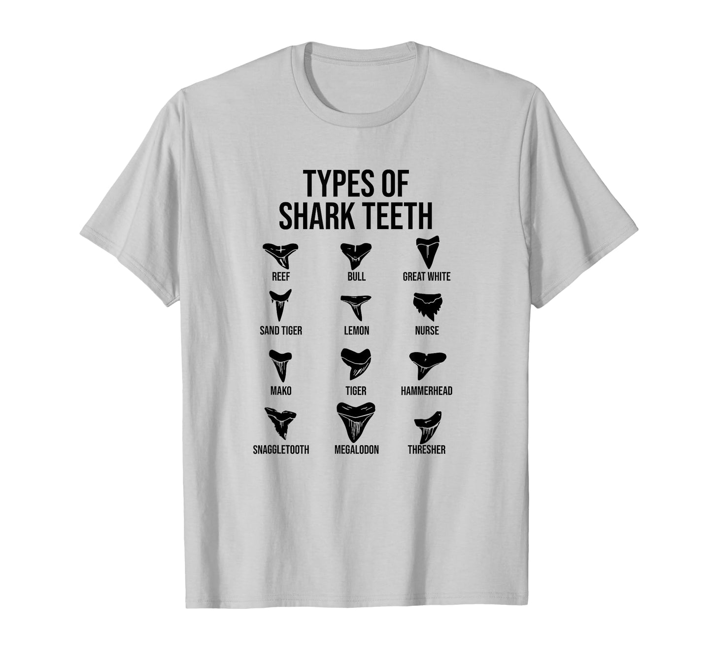 Types Of Shark Teeth, Ocean Marine Biology T-Shirt