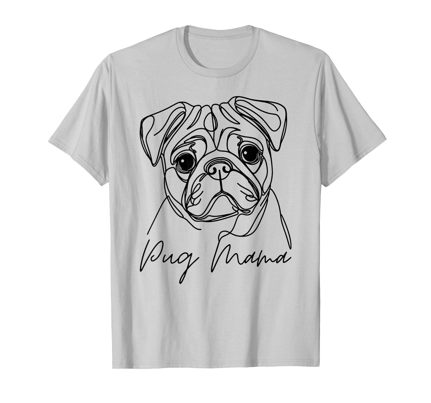 Pug Mama Pug Mom Cute Line Art Dog Artistic T-Shirt