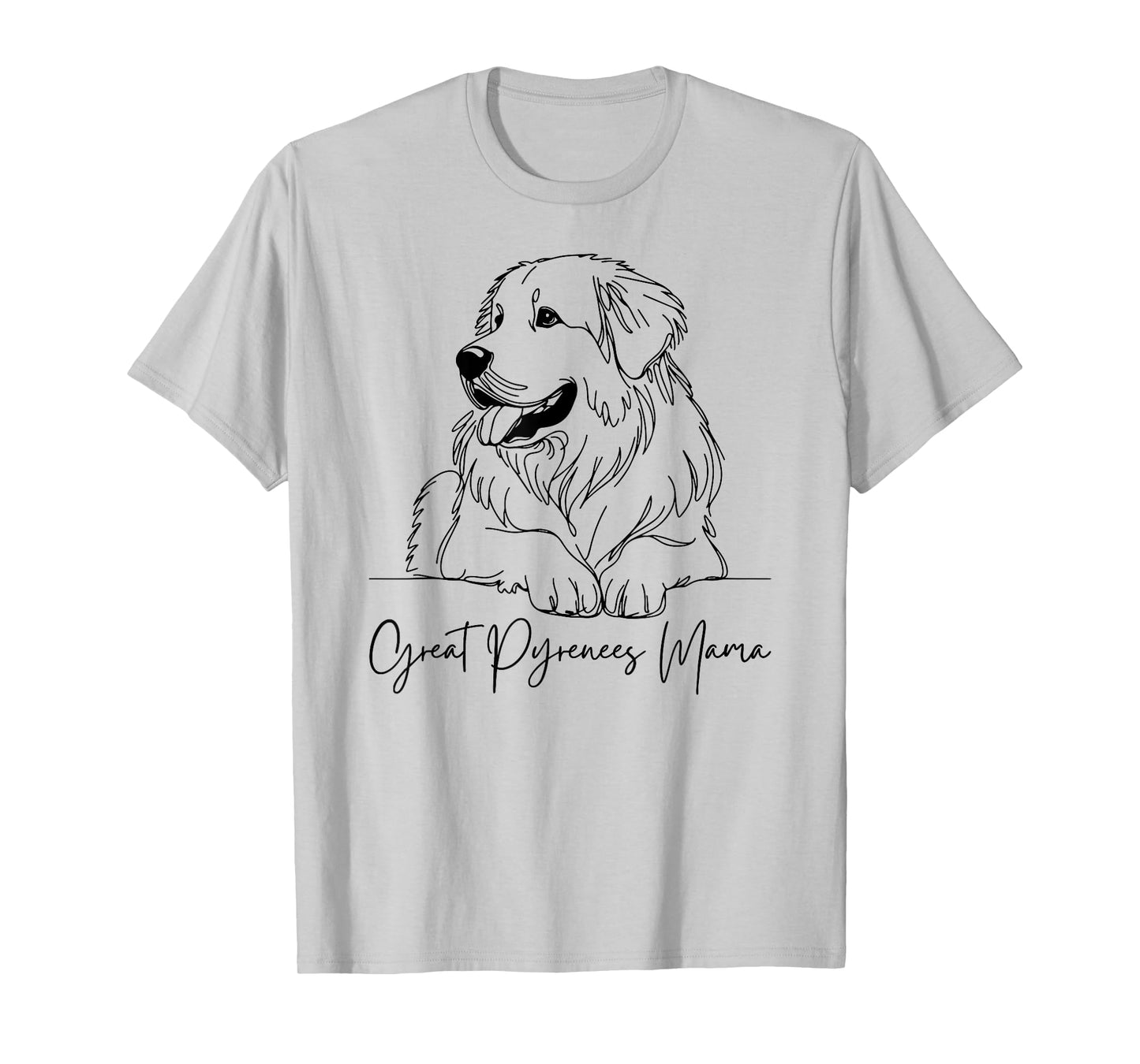 Great Pyrenees Mama Great Pyrenees Mom Cute Dog Line Art T-Shirt