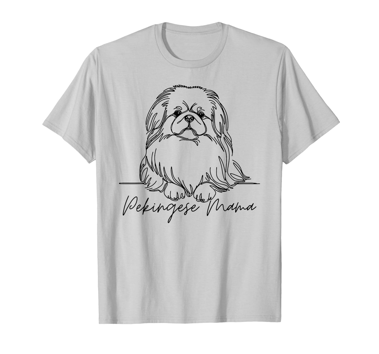 Pekingese Mama Pekingese Mom Cute Line Art Dog Artistic T-Shirt