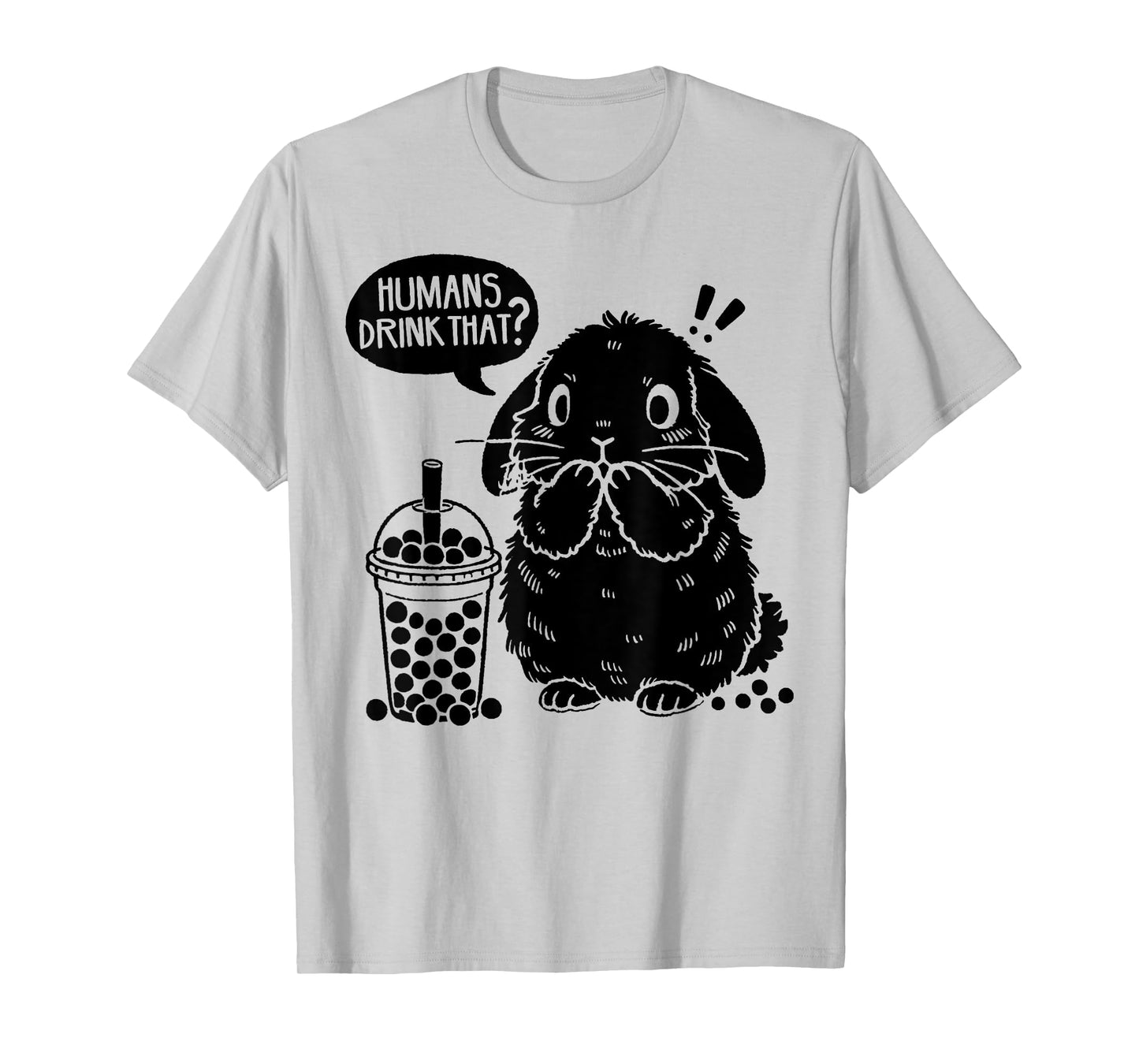 Holland Lop Rabbit and Boba Tea Funny Bunny Bubble Tea Lover T-Shirt
