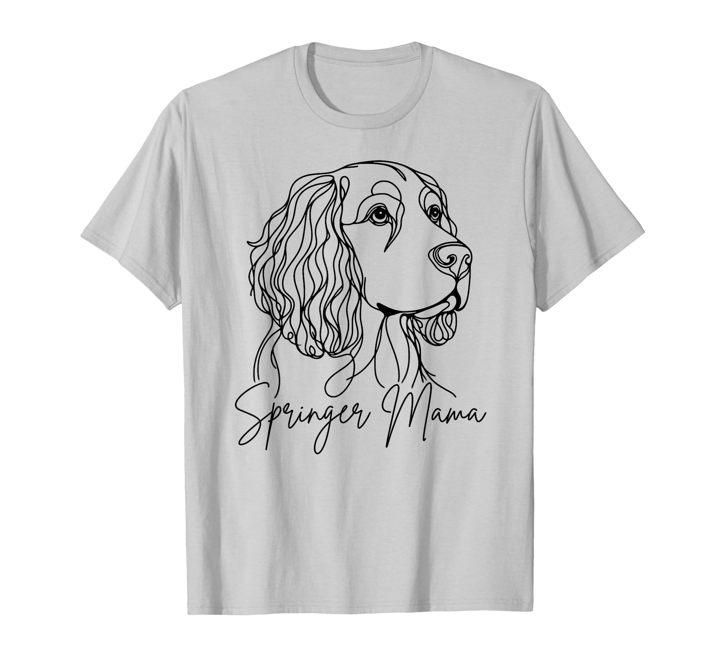 English Springer Spaniel Mama Springer Mom Line Art Artistic T-Shirt