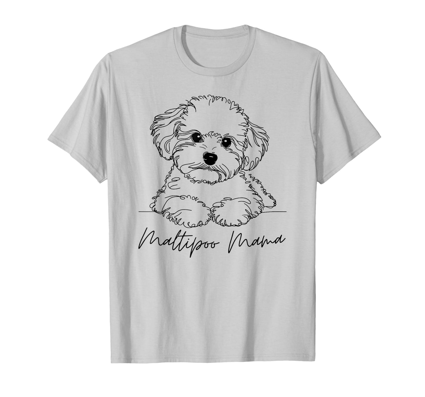 Maltipoo Mama Maltipoo Mom Cute Line Art Dog Artistic T-Shirt