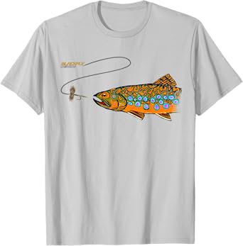 Brook Trout Fly Fishing Shirts Gifts by Black Fly T-Shirt