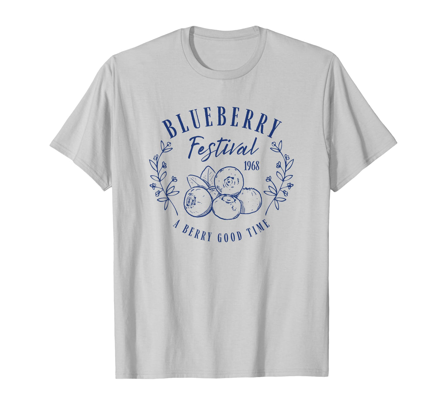 Blueberry Festival Vintage Lineart Illustration Blueberries T-Shirt
