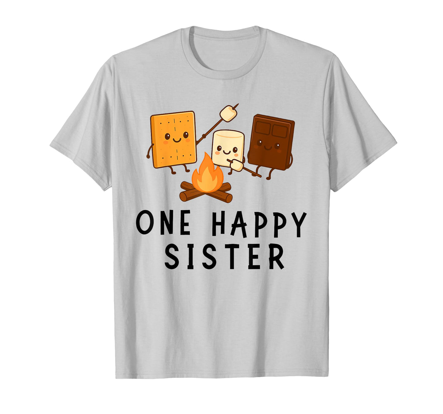 One Happy Sister Camping Theme Smores Birthday T-Shirt