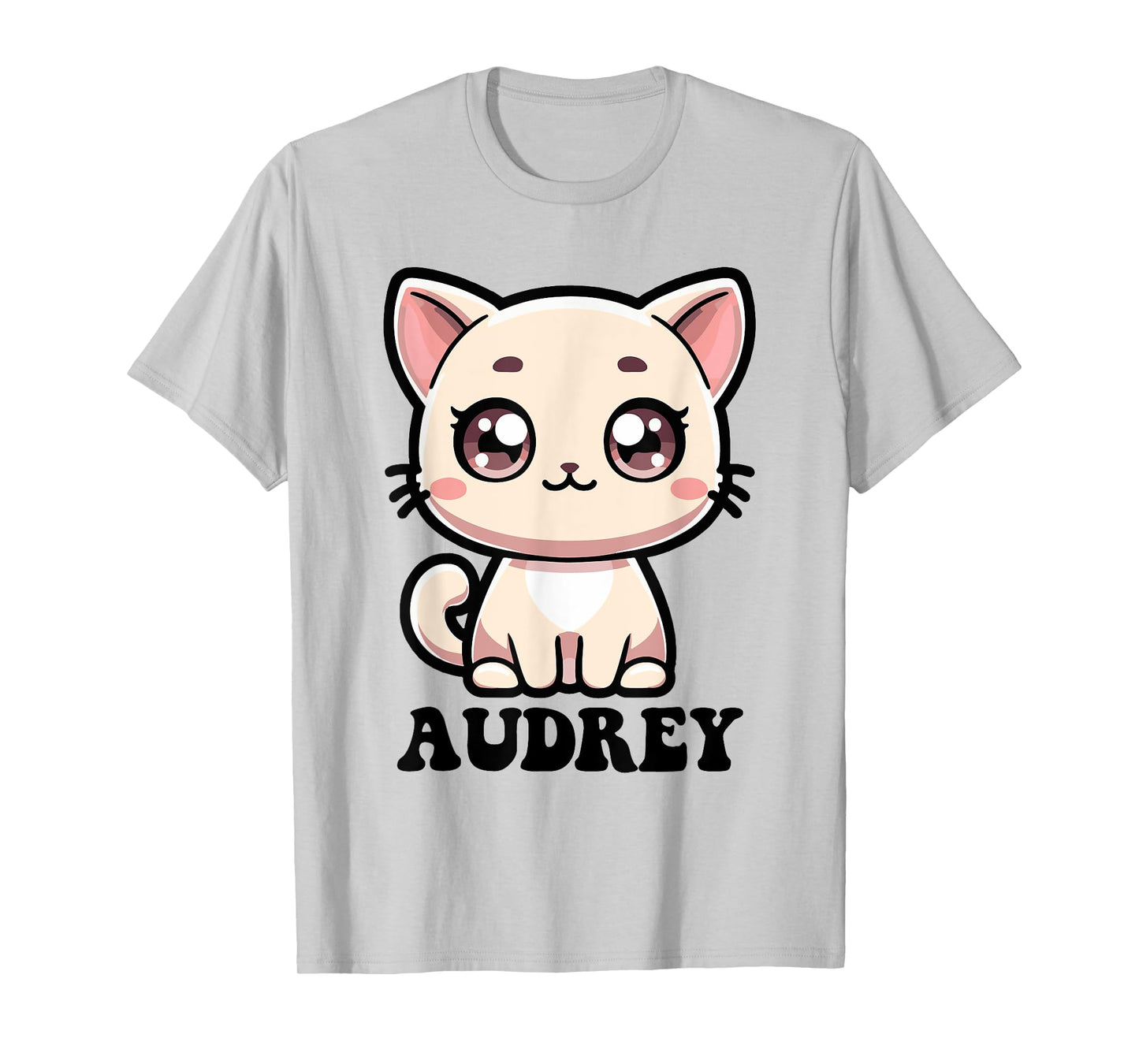 Audrey Cute Kitty Cat Design for Girls Name Audrey T-Shirt