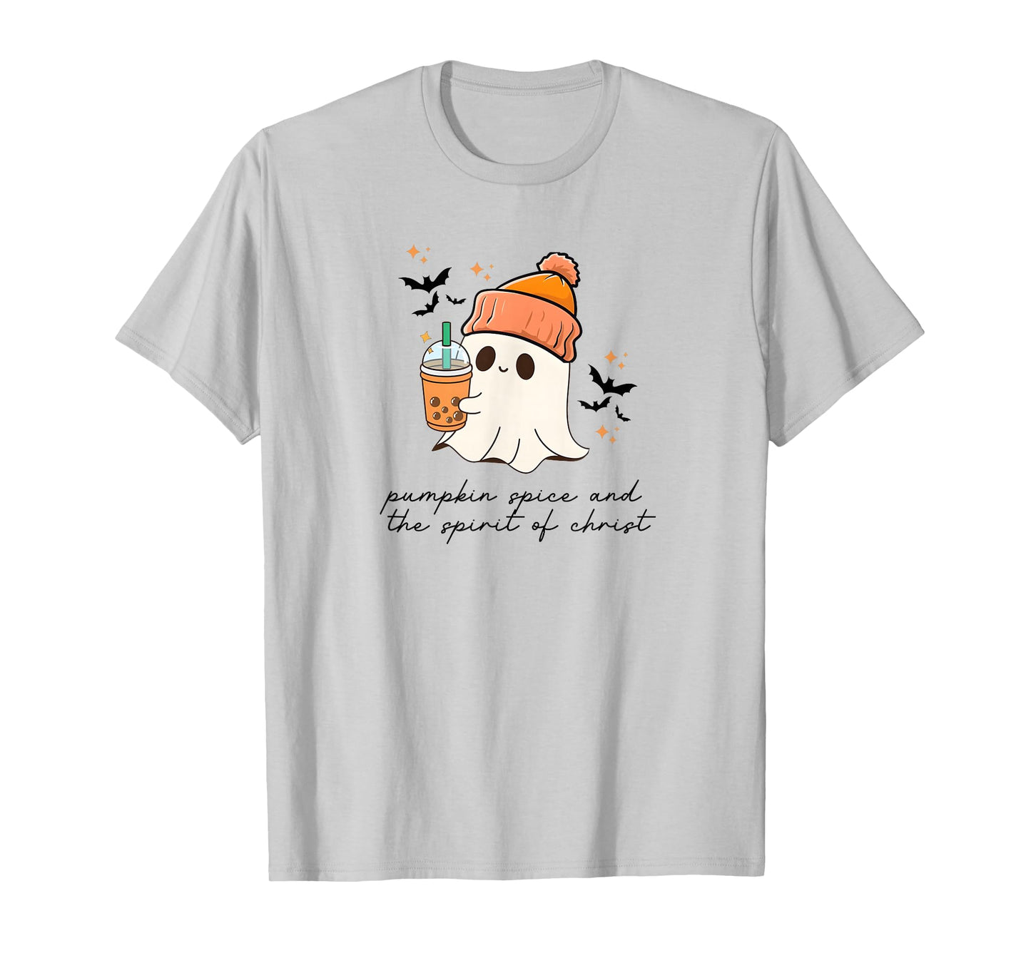 Pumpkin Spice and The Spirit of Christ, Ghost Pumpkin Coffee T-Shirt